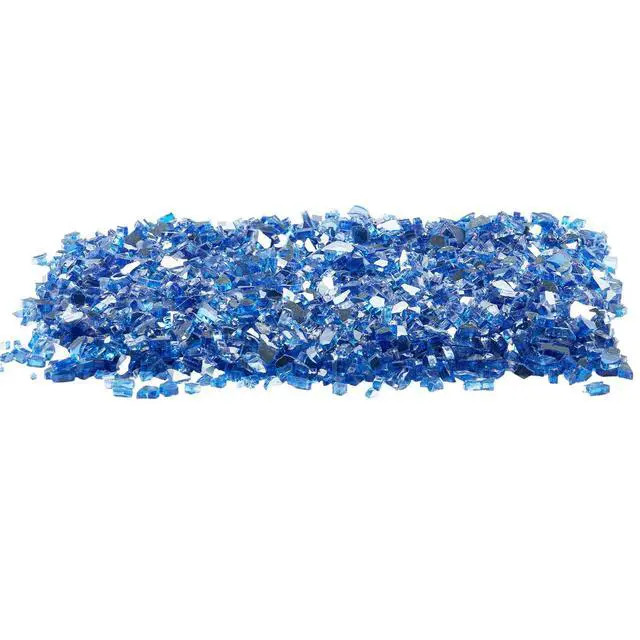 Alt view image 2 of 8 - VEVOR 10 LBS Fire Glass 1/4-Inch Fireplace Glass Rocks for Fire Pit Table Cobalt Blue