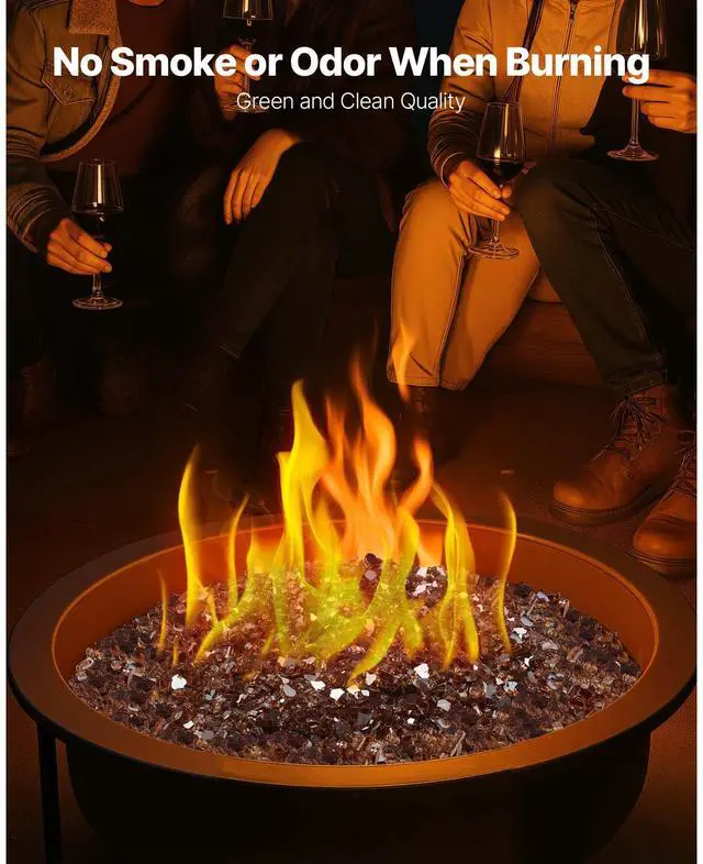 Alt view image 5 of 8 - VEVOR 10 LBS Fire Glass 1/4-Inch Fireplace Glass Rocks for Fire Pit Table Copper