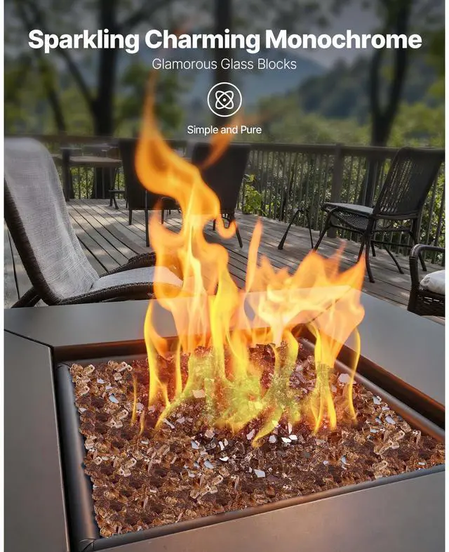 Alt view image 3 of 8 - VEVOR 10 LBS Fire Glass 1/4-Inch Fireplace Glass Rocks for Fire Pit Table Copper