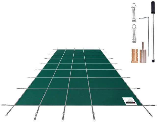 Main image of Pool Safety Cover Fits 14x26ft Rectangle Inground Pools, Safety Pool Cover with Drainage Holes, Mesh Solid Pool Cover for Swimming Pool, Winter Safety Cover, Green