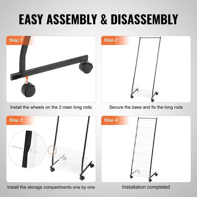 Alt view image 13 of 14 - VEVOR  Brochure Display Rack, 6-Tier Magazine Literature Display Stand, Floor Standing Magazine Rack Newspaper Catalog Holders, Movable with 4 Wheels (2 Lockable) for Shop Exhibitions Office, 6 Pocke