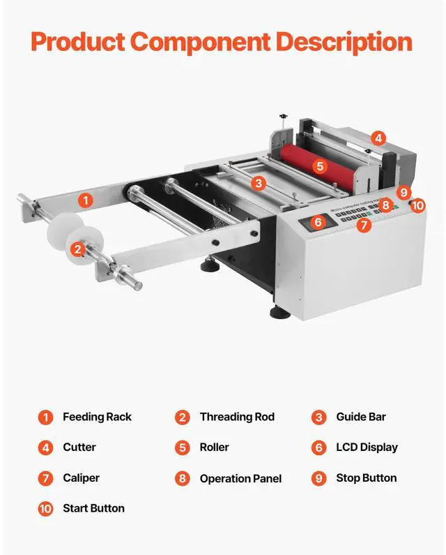 Alt view image 6 of 7 - Auto Heat-Shrink Tube Cutter, Automatic Pipe Cutting Machine with 1mm to 280mm Cutting Width, 0.1-0.6mm Cutting Thickness, Ideal for Non-Woven Fabric, PVC Film, Insulating Paper, Aluminum Foil