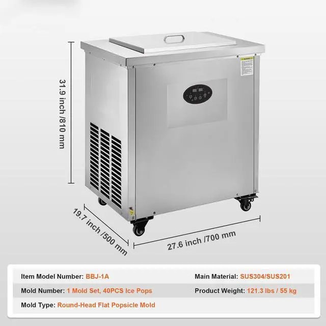 Alt view image 7 of 7 - Commercial Popsicle Machine, Single Mould Set - 40 PCS Ice Pops Making Machine, Stainless Steel Commercial Ice Lolly Maker, Ice Sticks Popsicle Machine for Bar, Cafes, Milktea Stores