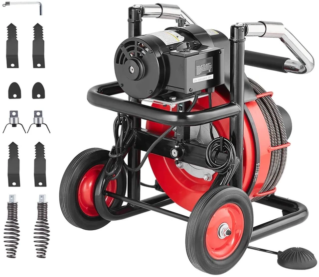 Alt view image 3 of 10 - VEVOR Drain Cleaner Machine Electric Drain Auger 100FT x 3/8 In Auto Feed