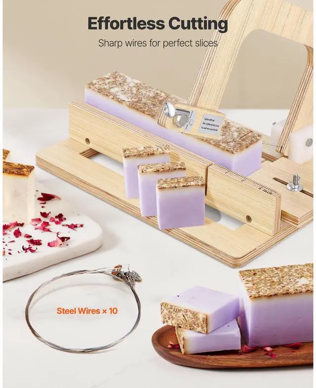 Alt view image 5 of 7 - Soap Cutter, 0-2 inch Adjustable Thickness, Wood Soap Slicer with Stainless Steel Adjustable Wire Tension, with Extra Wires, Multi Handmade Cutter for Candles, DIY Making Cutting Tool