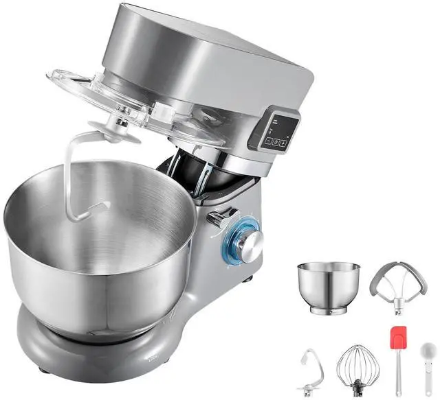 Alt view image 2 of 8 - VEVOR Ice Cream Maker, 1.8 Qt. Capacity, 6-Speed Electric Stand Mixer, with LED Digital Display & Timer, Mixing Paddle, Dough Hook, Splash Guard, for Homemade Frozen Yogurt Fruit Sorbet Gelato, Grey