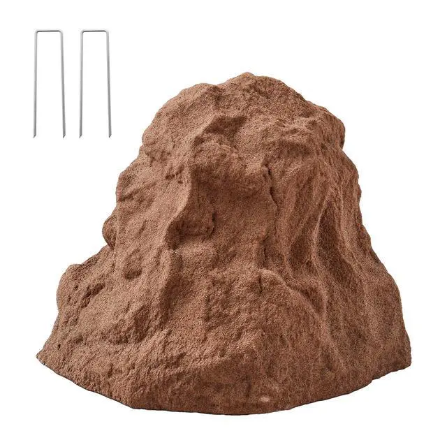Alt view image 2 of 8 - VEVOR Faux Rock Cover, Outdoor Fake Rock Well Pump Cover, Realistic Natural Texture, Lightweight & Weather-Resistant Polyresin Artificial Boulder for Landscaping Garden Yard Décor, Brown, Small Size