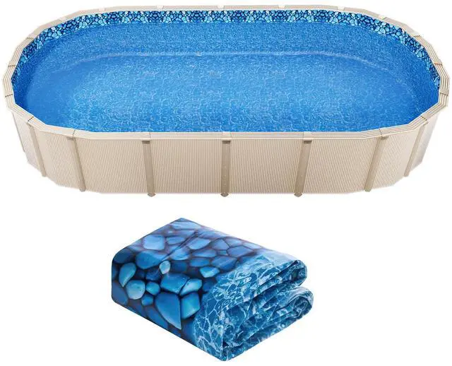 Alt view image 2 of 8 - VEVOR 15 x 30 ft Oval Pool Liner, Unibead Above Ground Pool Liners, 52in Wall Height, Durable Standard Gauge Vinyl, Designed for Steel Sided Above-Ground Swimming Pools