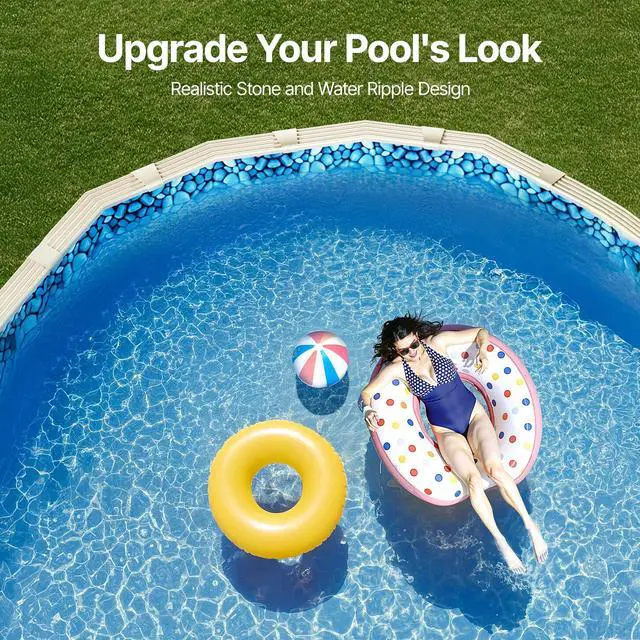 Alt view image 7 of 8 - VEVOR 15 x 30 ft Oval Pool Liner, Unibead Above Ground Pool Liners, 52in Wall Height, Durable Standard Gauge Vinyl, Designed for Steel Sided Above-Ground Swimming Pools