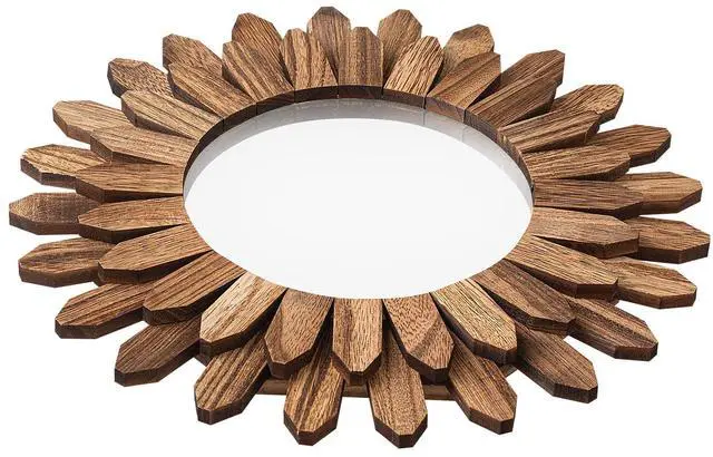 Alt view image 2 of 8 - VEVOR Wall Mirror Decorative 12-inch Rustic Wood Boho Sunburst Wall Mirrors
