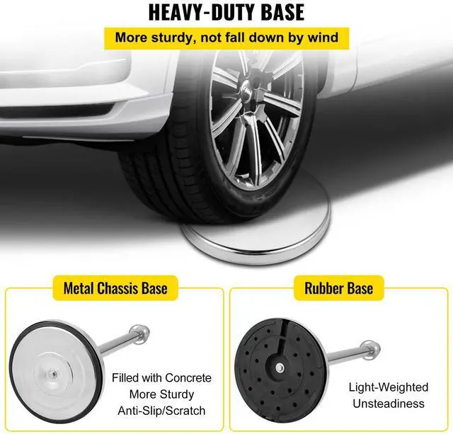 Alt view image 6 of 8 - VEVOR Crowd Control Stanchion, Set of 8 Pieces Silver Stanchion Set, Stanchion Set with 5 ft/1.5 m Red Velvet Rope, Crowd Control Barrier with Sturdy Concrete and Metal Base