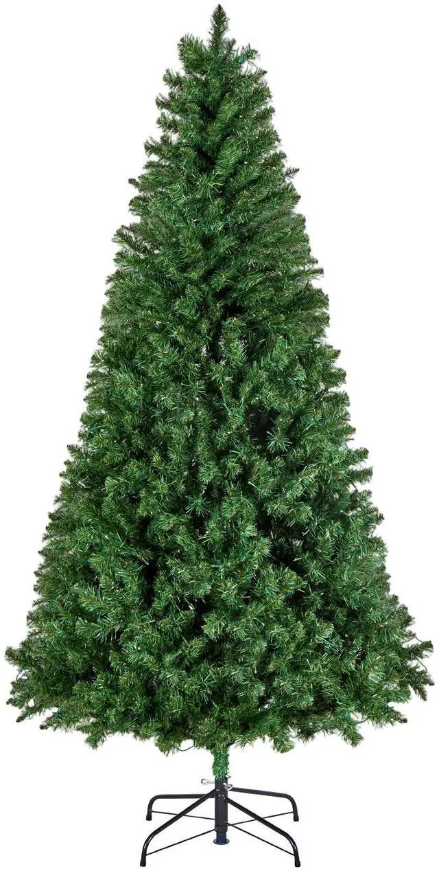 Alt view image 2 of 8 - VEVOR Christmas Tree, 7.2ft Prelit Artificial Xmas Tree, Full Holiday Decor Trees with 470 Colorful LED Lights, 11 Lighting Modes, 1346 Branch Tips & Sturdy Metal Base for Home Party Office Decoration