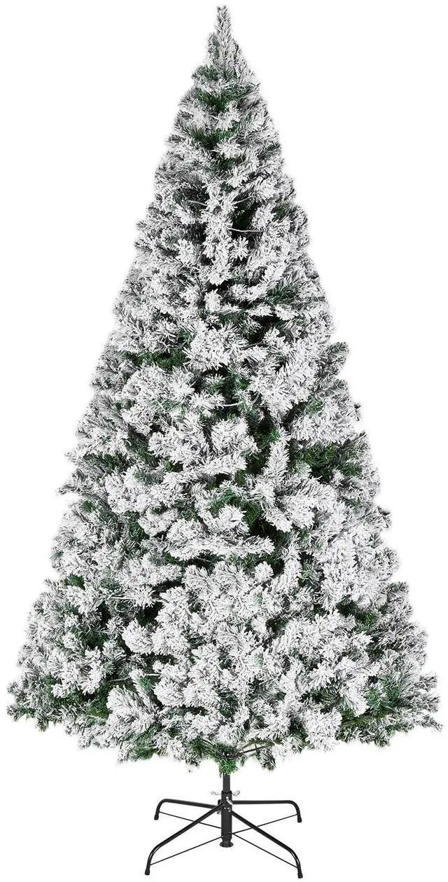 Alt view image 2 of 8 - VEVOR Christmas Tree, 7.2ft Prelit Flocked Artificial Tree, Full Holiday Xmas Deco Trees with 470 Colorful LED Lights, 11 Lighting Modes & 1346 Branch Tips for Home Party Office Decoration