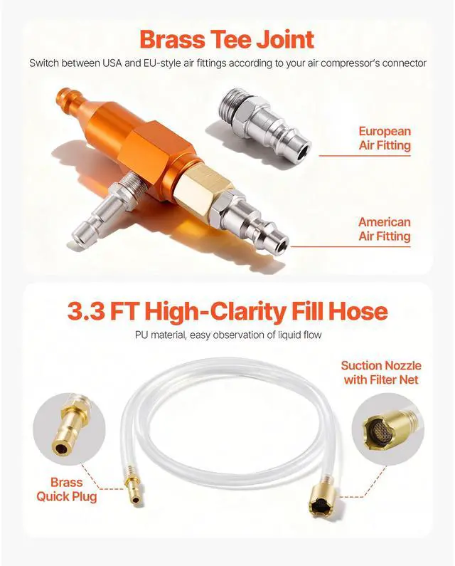 Alt view image 6 of 8 - VEVOR Radiator Vacuum Refill Kit, Automotives Cooling System Vacuum & Purge Fill Tool with Gauge, Portable Radiator Coolant Filling Kit with Toolbox, Universal Fit for Most Cars Vans SUVs and Trucks