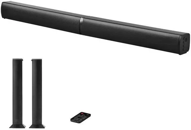 Alt view image 2 of 8 - VEVOR Sound Bar for Smart TV, 2.0 Channel, 32-Inch 2 in 1 Detachable Soundbar TV Speakers, with Bluetooth HDMI AUX USB Connection, Remote Control, 80W Surround Sound System, for Home Theater Audio