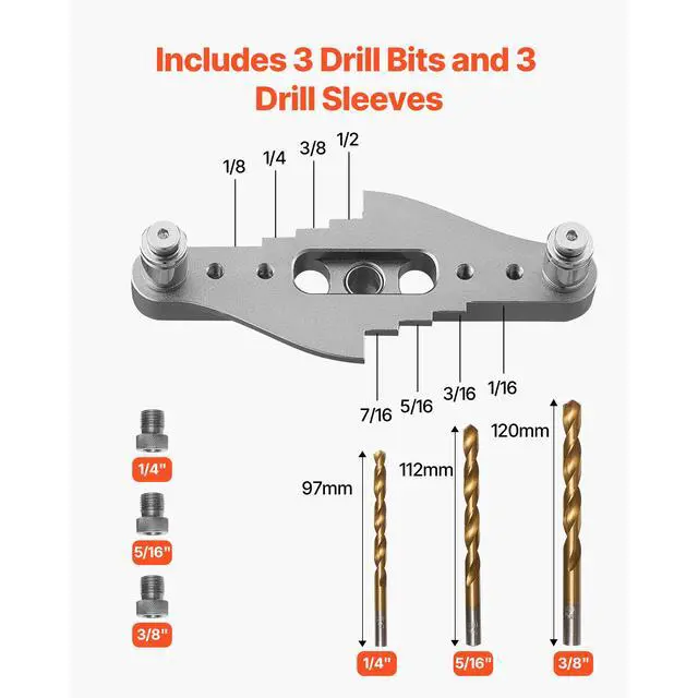 Alt view image 10 of 14 - Doweling Jig Kit Self Centering Dowel Drill Jig for Woodworking with Drill Bit