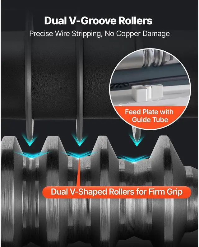 Alt view image 4 of 7 - Electric Wire Stripper Machine, 0.06-1.57 in, 11 Channel Automatic Copper Cable Stripper,  370W Wire Stripper Tool with Manual Hand Crank Mode, Emergency Stop Button, for Scrap Copper Recycling