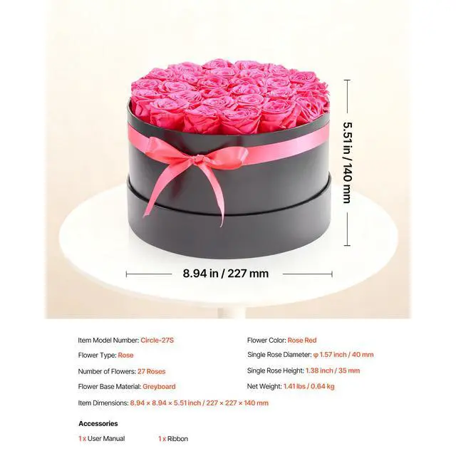Alt view image 8 of 8 - VEVOR Forever Flowers, 27 Preserved Roses in a Box, Eternal Flowers Immortal Bouquet Birthday Present for Delivery Prime Women Her Wife Mothers, Anniversary, Valentine's Day,Christmas, Rose Red