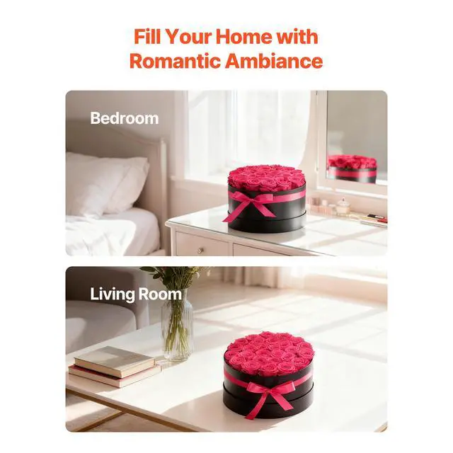 Alt view image 7 of 8 - VEVOR Forever Flowers, 27 Preserved Roses in a Box, Eternal Flowers Immortal Bouquet Birthday Present for Delivery Prime Women Her Wife Mothers, Anniversary, Valentine's Day,Christmas, Rose Red