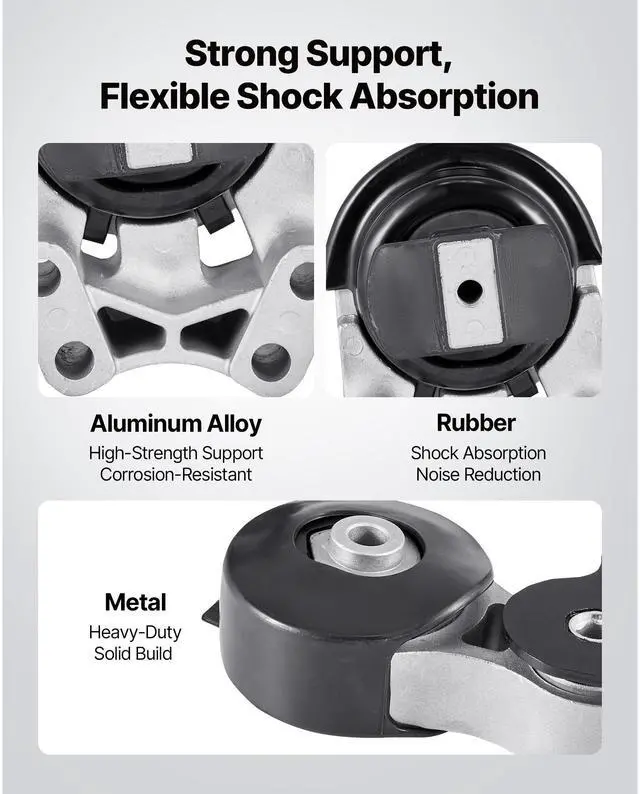 Alt view image 6 of 8 - VEVOR Engine and Transmission Motor Mount Kit Replacement, Set of 3, Compatible with 20072014 Ford Edge 3.5L, Replace OE# A5342, A5431, A5605, Secure Support
