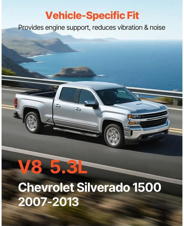 Alt view image 5 of 8 - VEVOR Engine Motor Mount Kit Replacement, Set of 2, Compatible with 20072013 Chevrolet Silverado 1500 5.3L V8, Replace OE# A5365, A5365, Secure Support, Left and Right Front Mounts
