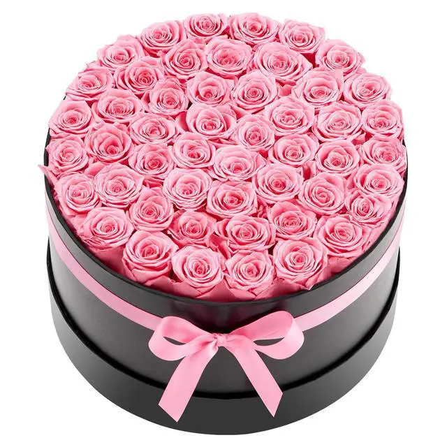 Alt view image 2 of 8 - VEVOR Forever Flowers, 50 Preserved Roses in a Box, Eternal Flowers Immortal Bouquet Birthday Present for Delivery Prime Women Her Wife Mothers, Anniversary, Valentine's Day,Christmas, Sweet Pink