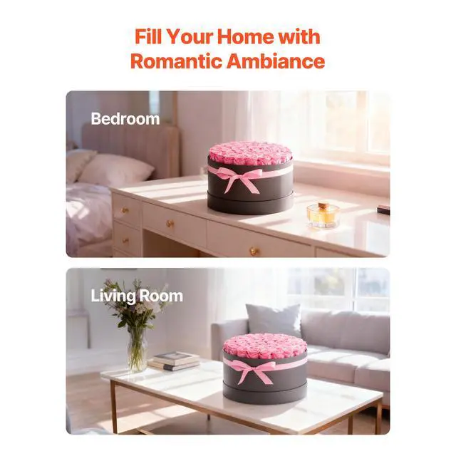 Alt view image 7 of 8 - VEVOR Forever Flowers, 50 Preserved Roses in a Box, Eternal Flowers Immortal Bouquet Birthday Present for Delivery Prime Women Her Wife Mothers, Anniversary, Valentine's Day,Christmas, Sweet Pink