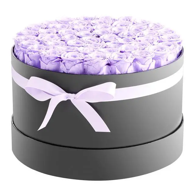 Alt view image 2 of 8 - VEVOR Forever Flowers, 50 Preserved Roses in a Box, Eternal Flowers Immortal Bouquet Birthday Present for Women Her Wife Mothers, Anniversary, Valentine's Day,Christmas, Lavender Purple