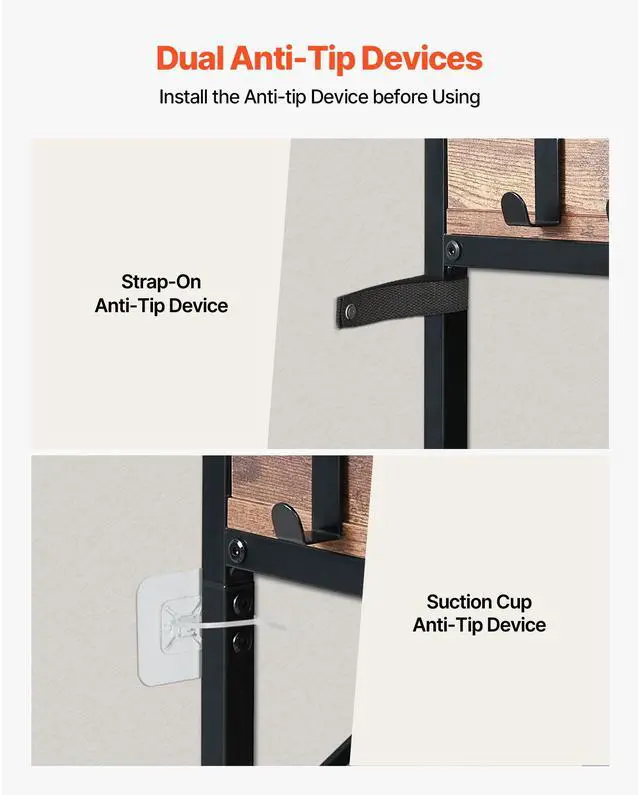 Alt view image 7 of 7 - 5 Tier Corner Bookshelf with 4 Hooks, 65.4" Tall Corner Bookcase with Heavy Duty Metal Frame & Wooden Shelves, Industrial L Shaped Corner Display Shelf for Bedroom, Living Room, Office