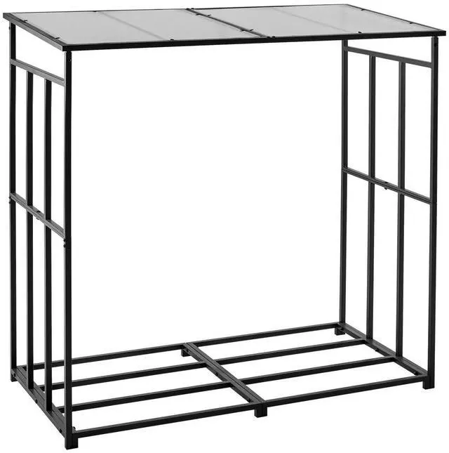 Alt view image 2 of 8 - VEVOR 4 ft Outdoor Firewood Rack with Roof 1/2 Cord Storage Metal Log Holder