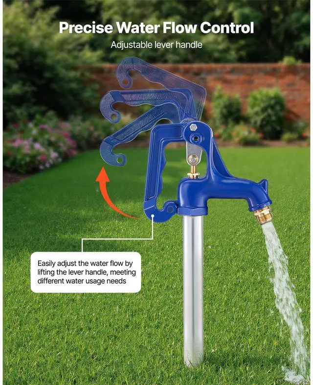 Alt view image 2 of 7 - Frost Proof Yard Hydrant, 4.2FT Freeze-Proof Outdoor Faucet with 24" Bury Depth, 3/4" NPT Pipe Connection & 3/4" NH Hose Coupling, No Lead Freezeless Hydrant for Yard Garden Farm Irrigation