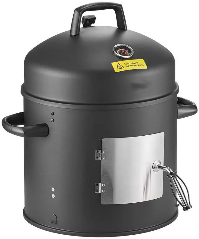 Alt view image 2 of 8 - VEVOR Charcoal Smoker, 16" Vertical Charcoal BBQ Grill, Coated Steel Barbecue Smoker with 2 Grilling Grates, Thermometer, Air Vents & Removable Ash Tray, Ideal for Backyard Patio Parties Cooking