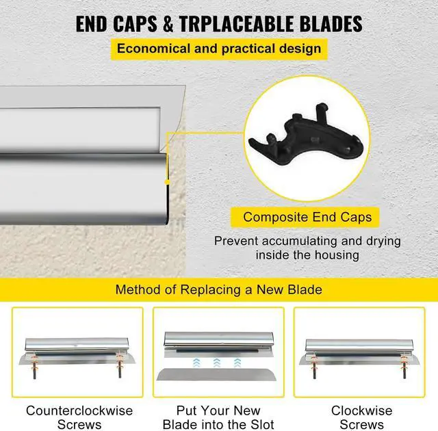 Alt view image 8 of 10 - VEVOR Skimming Blade,40 inch Smoothing Knife, European Stainless Steel Construction Knife, Aluminum Blade Profile Smoothing Knockdown Spatula for Gyprock/Drywall/Wall-Board