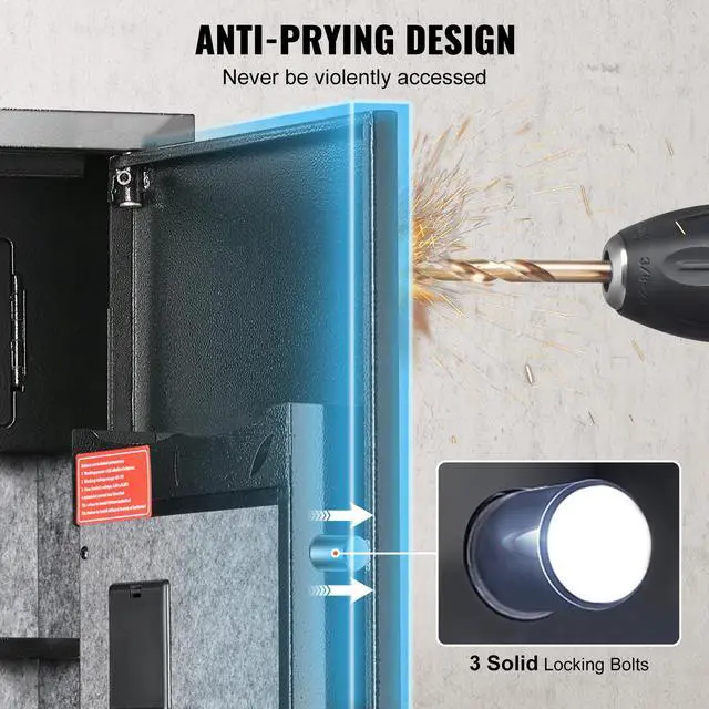 Alt view image 12 of 14 - VEVOR  5 Rifles Gun Safe, Rifle Safe with Digital Keypad & Lock, Gun Storage Cabinet with Built-in Storage Locker, Removable Storage Shelf for Home Long Gun and Pistols