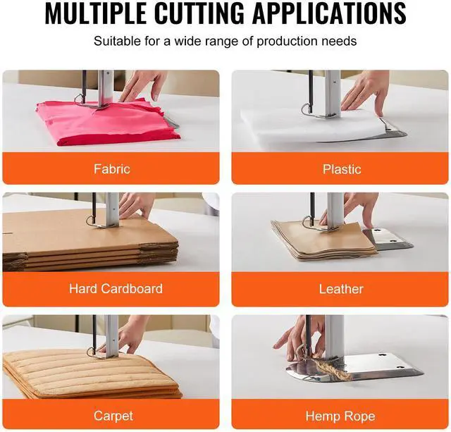 Alt view image 9 of 10 - VEVOR Fabric Cutter, 750W High-Speed Straight Knife Cloth Cutting Machine, 9.8" Alloy Steel Blade, Industrial Fabric Cutting Machine with Automatic Knife Sharpen, for Multilayer Fabric Leather Cloth