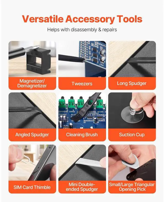 Alt view image 10 of 14 - 59-Piece Precision Screwdriver Set Repair Tool Kit Magnetic Bit for Computer