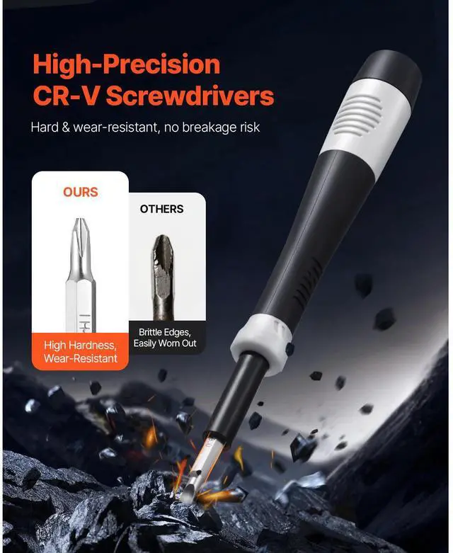 Alt view image 12 of 14 - 59-Piece Precision Screwdriver Set Repair Tool Kit Magnetic Bit for Computer