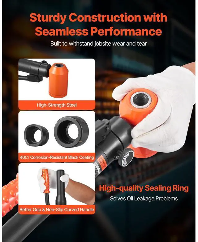 Alt view image 5 of 8 - VEVOR Knockout Punch Set, 10 Ton Hydraulic Knockout Set, 1/2" to 2" KO Tool Kit Hole Making Tool, KO Tools Kit W/6 Dies for Metal Electrical Cabinets, Electrical Control Cabinets, Switch Cabinets