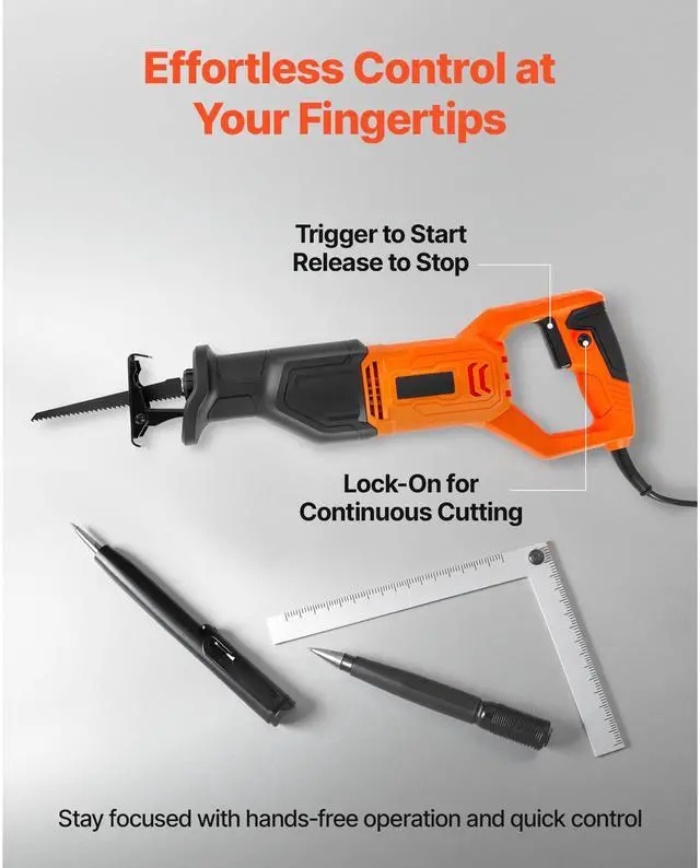 Alt view image 6 of 8 - VEVOR Corded Reciprocating Saw Electric Reciprocating Saw 120V 6 Amp 3000 SPM