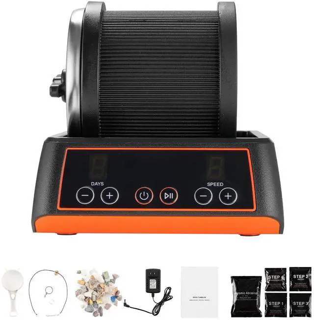 Alt view image 2 of 8 - VEVOR Rock Tumbler Kit, 2 lbs Rock Polishing Kit, 4 Speed Settings 9-Day Polishing Timer Stone Polishing Kit, Rock Polisher with Rough Gemstones and Polishing Grits, Rock Polisher for Adults Kids