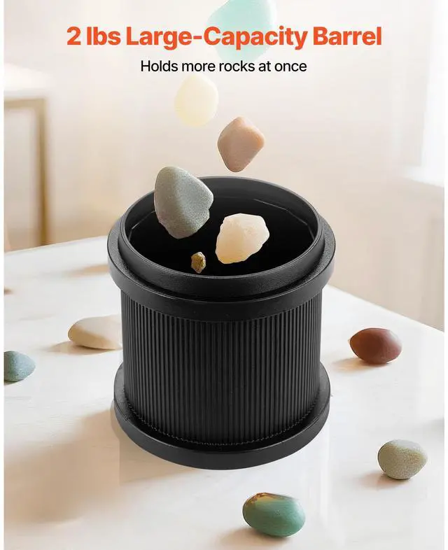 Alt view image 6 of 8 - VEVOR Rock Tumbler Kit, 2 lbs Rock Polishing Kit, 4 Speed Settings 9-Day Polishing Timer Stone Polishing Kit, Rock Polisher with Rough Gemstones and Polishing Grits, Rock Polisher for Adults Kids