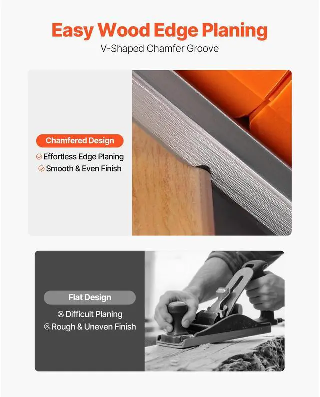 Alt view image 4 of 8 - VEVOR Electric Hand Planer, 3-1/4-Inch Cut Width, 7-Amp 16800 RPM Corded Power Handheld Planer for Wood, with Adjustable Cut Depth, 2 Blades, for Woodworking Wood Chamfer DIY Smooth Finish Carpentry