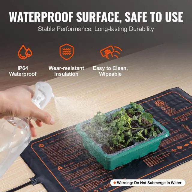 Alt view image 4 of 7 - 2 Pack Seedling Heat Mat 10"x 20.75", MET-Certified Warm Hydroponic Plant Heating Pad for Seed Starting, Waterproof Heating Mats for Germination, Indoor Gardening Tested toStandards