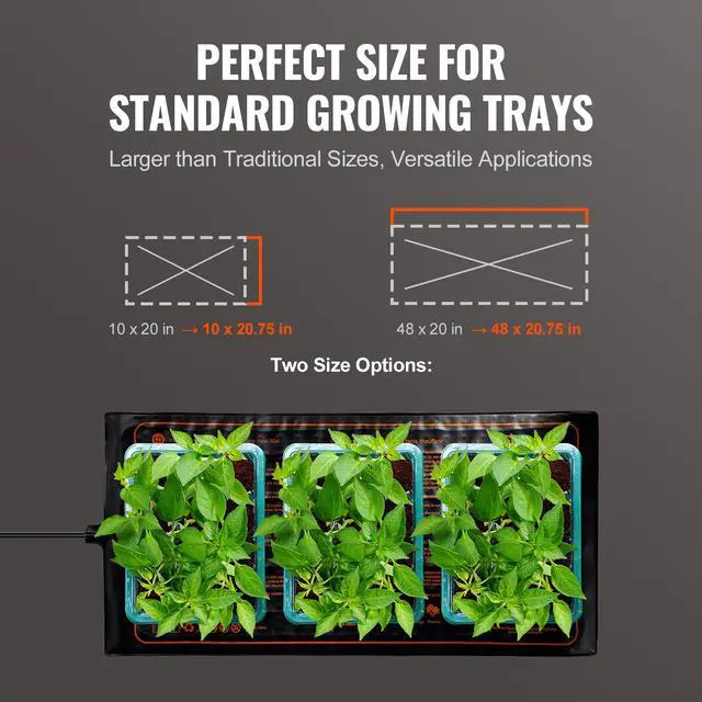 Alt view image 5 of 7 - 1 Pack Seedling Heat Mat 10"x 20.75", MET-Certified Warm Hydroponic Plant Heating Pad for Seed Starting, Waterproof Heating Mats for Germination, Indoor Gardening, Green Tested to UL Standards