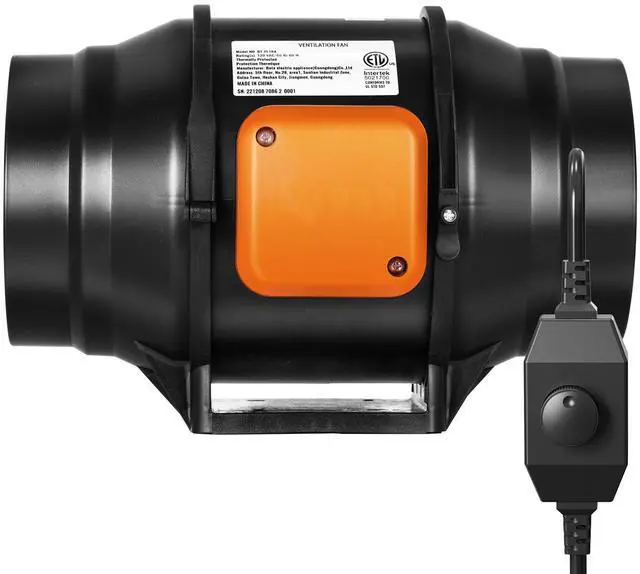 Alt view image 9 of 15 - VEVOR 6 Inch Inline Duct Fan HVAC Exhaust Blower Kit AC Variable Speed Control