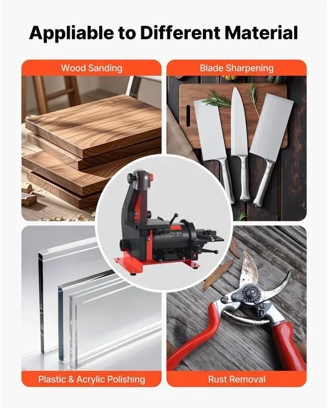 Alt view image 5 of 7 - 5" Disc Sander & 1" x 30" Belt Sander, 250W Benchtop Belt Disc Sanders Combo with 0 - 45° Adjustable Worktable & Dust Collection Ports for Woodworking, Furniture Refinishing, DIY Crafting