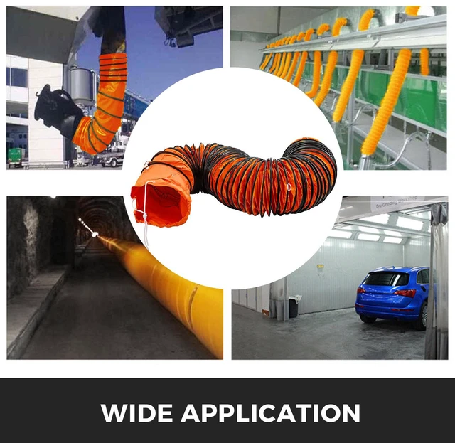 Alt view image 7 of 8 - Ducting Hose, 25ft PVC Flexible HVAC Duct Hosing for 10 Inch Utility Blower Exhaust Fan