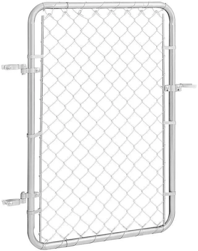 Main image of Chain Link Fence Gate, 32 x 46 in, Adjustable Chain Link Fence Panel, Fit 2-6 ft (W) x 4 ft (H) Garden Fence Gate Opening, Rust-Resistant Galvanized Fencing Gate for Farm Posts Not Included