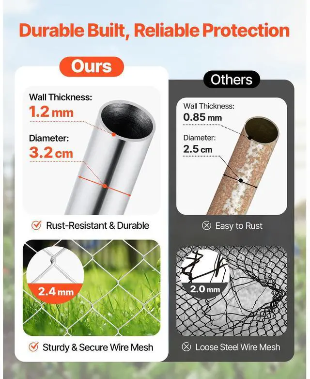 Alt view image 2 of 7 - Chain Link Fence Gate, 32 x 46 in, Adjustable Chain Link Fence Panel, Fit 2-6 ft (W) x 4 ft (H) Garden Fence Gate Opening, Rust-Resistant Galvanized Fencing Gate for Farm Posts Not Included