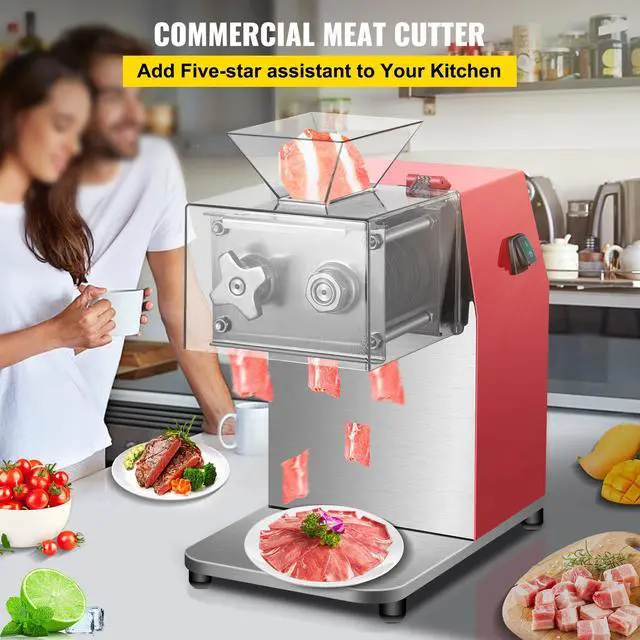 Alt view image 2 of 7 - Commercial Meat Cutting Machine, 551 Lbs/H 850W Meat Shredding Machine, 3.5mm Blade Electric Meat Cutter, Stainless Steel Restaurant Food Cutter, for Kitchen Supermarket Lamb Beef Chicken, Red
